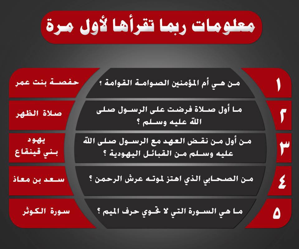 فقرة هل تعلم معلومات دينية 