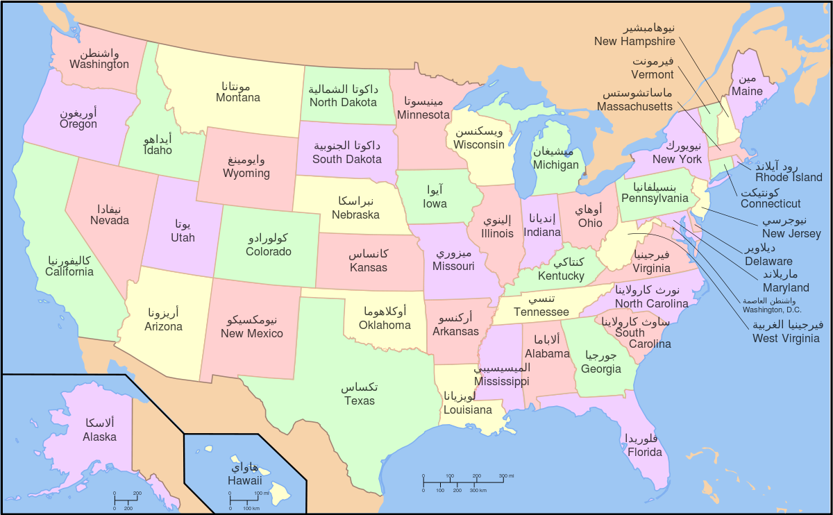 خريطة الولايات المتحدة الأمريكية