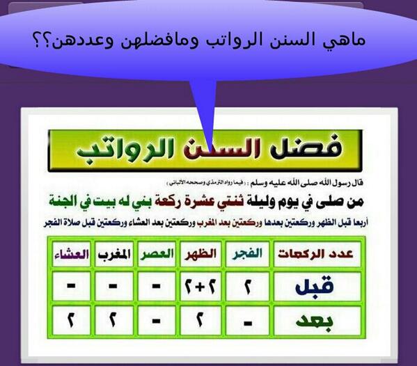 عدد السنن الرواتب