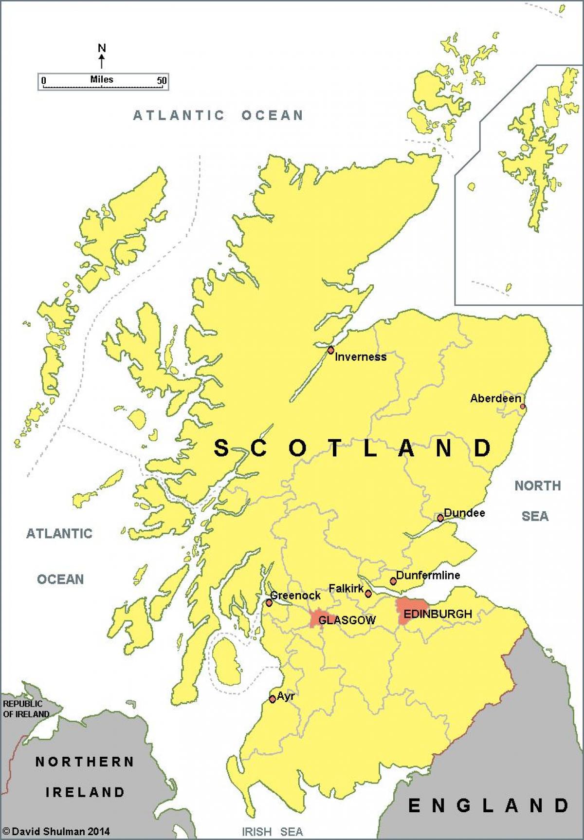 خريطة اسكتلندا
