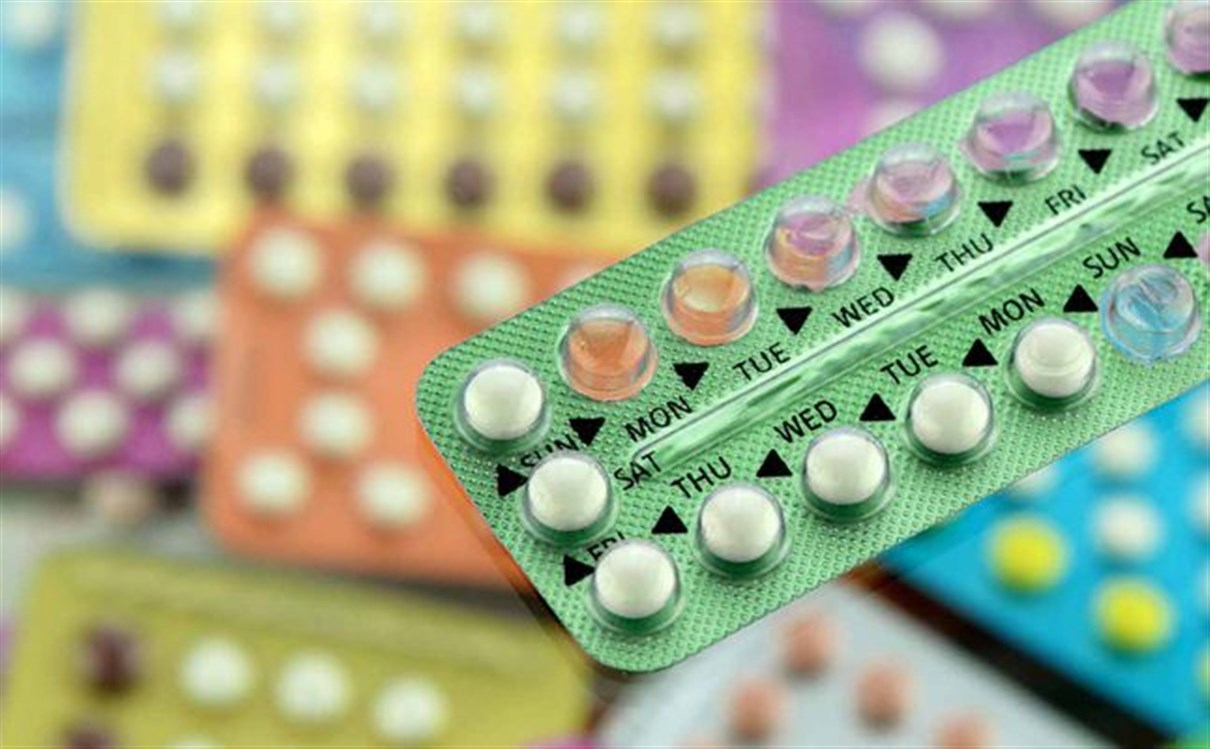 شريط أقراص لحبوب منع الحمل.