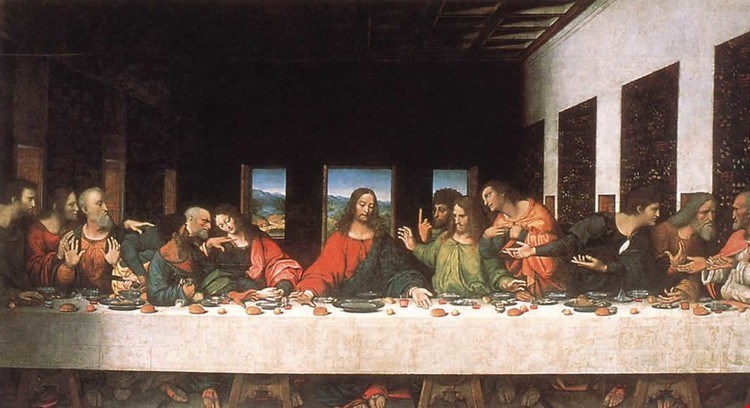 اجمل لوحات فنية للفنان ليوناردو دي فينشي، العشاء الأخير.