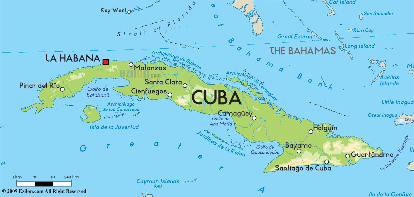كوبا على الخريطة