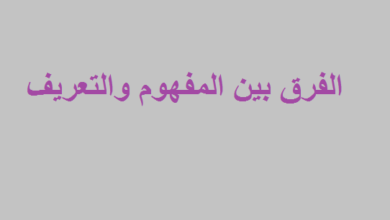 الفرق بين المفهوم والتعريف