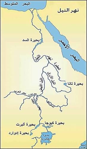 خريطة نهر النيل.