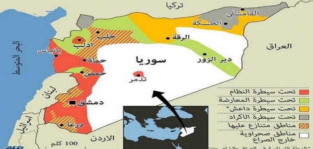 شكل الدولة السورية على الخريطة