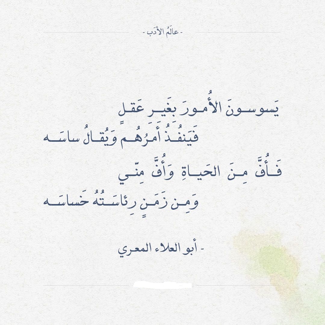 مقتبسات الشاعر أبو علاء المعري.
