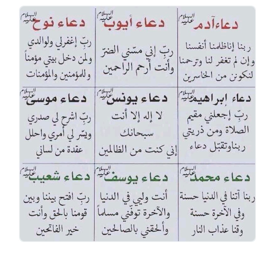 ادعية الانبياء