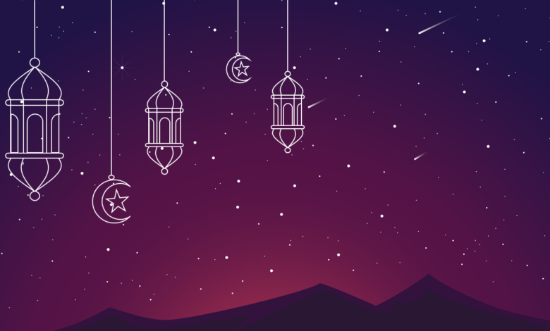 خلفية رمضانية بدون كتابة فوانيس رمضان.