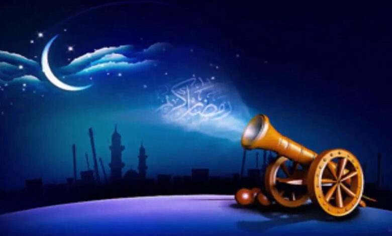 خلفية رمضانية لمدفع رمضان بدون كتابة.