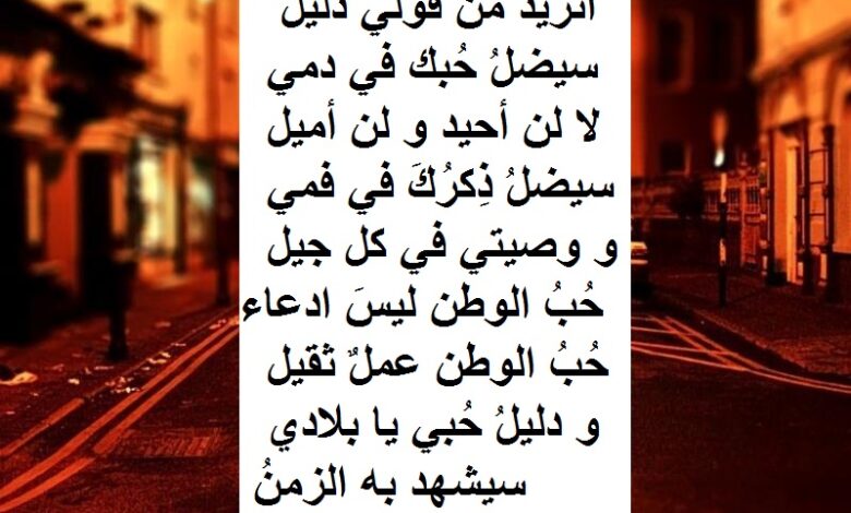 ابيات عن الوطن