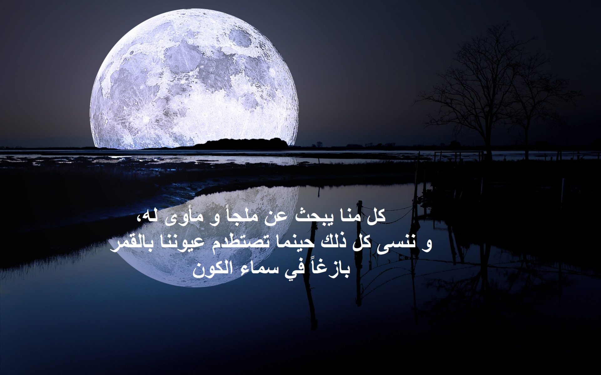 كلام عن القمر و الليل جميل.