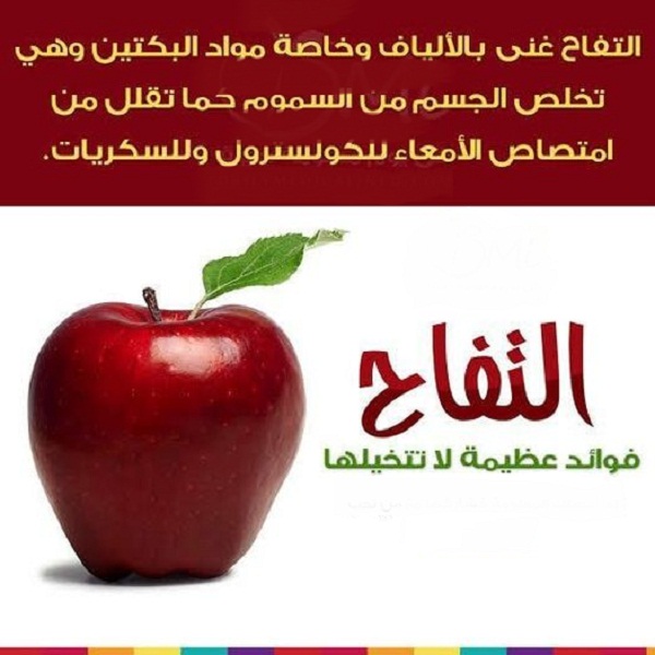 معلومات عن التفاح الأحمر.
